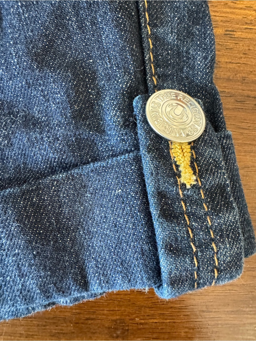 True Religion Womens Jess Shorts Dark Blue Denim Jean Cuffed Shorts Size 32 - Picture 5 of 10